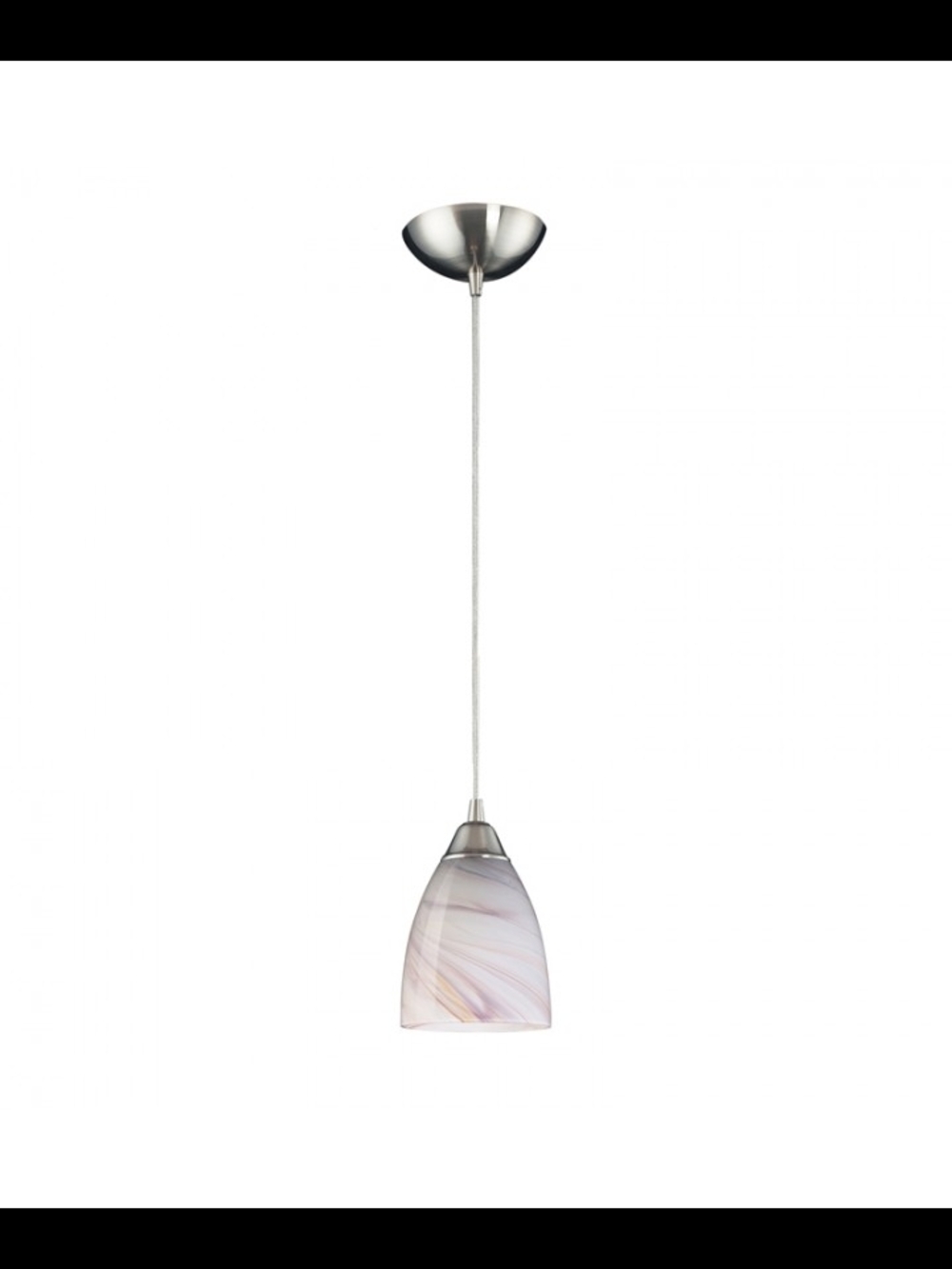 NEW ELK 527-1CR Pierra Mini Pendant Light - Satin Nickel & Hand-Blown Glass